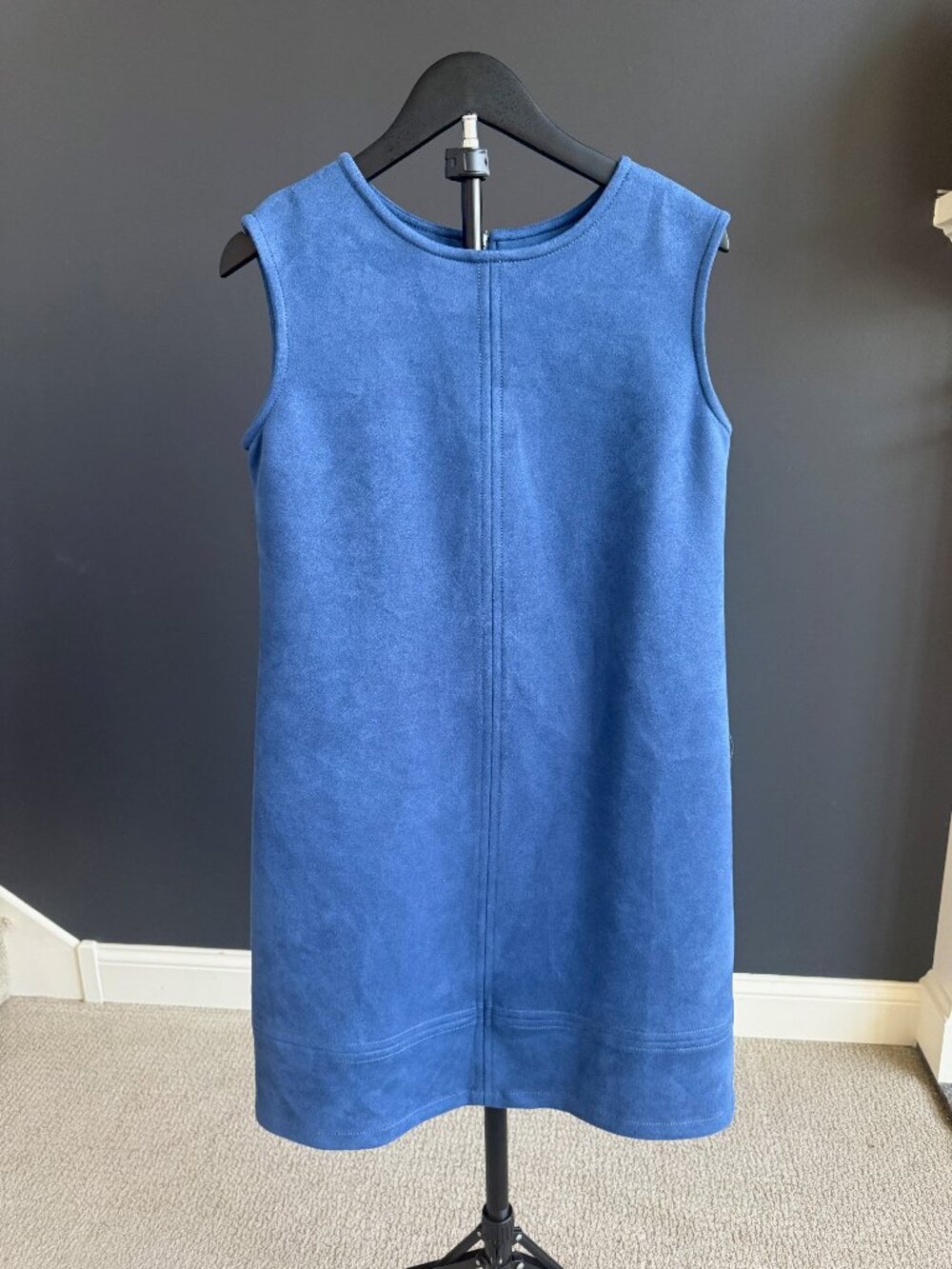 NWT Jude Connally Blue Faux Suede Shift Dress